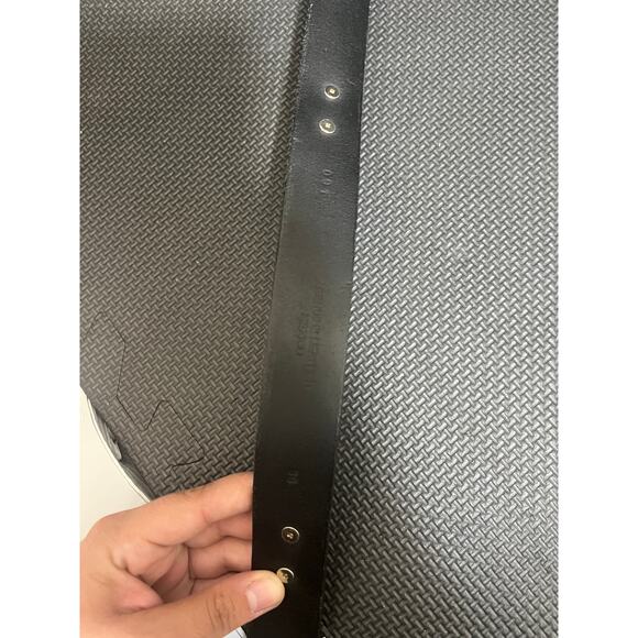 Louisiana Genuine Leather Ragin Cajuns Black Belt Silver Buckle Size 36 Western - Picture 5 of 7